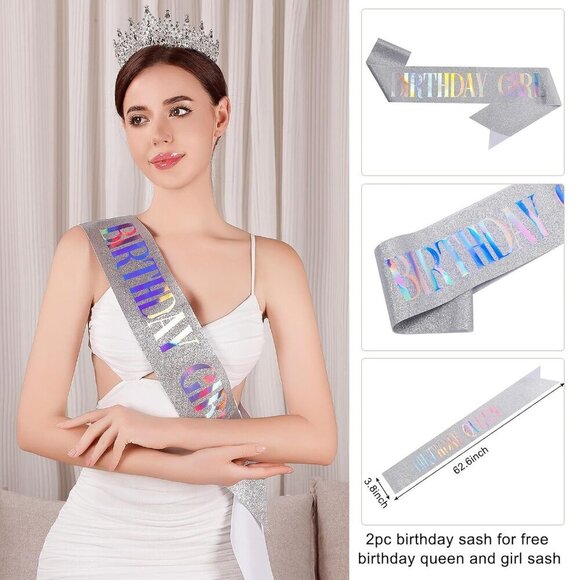 Crystal Tiara Women Crown Silver Rhinestone Royal Bridal Halloween Cosplay main image 6